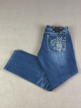 MISS MEwoman’s boot cut jeans style JP5360B3 size 30 diamonds details